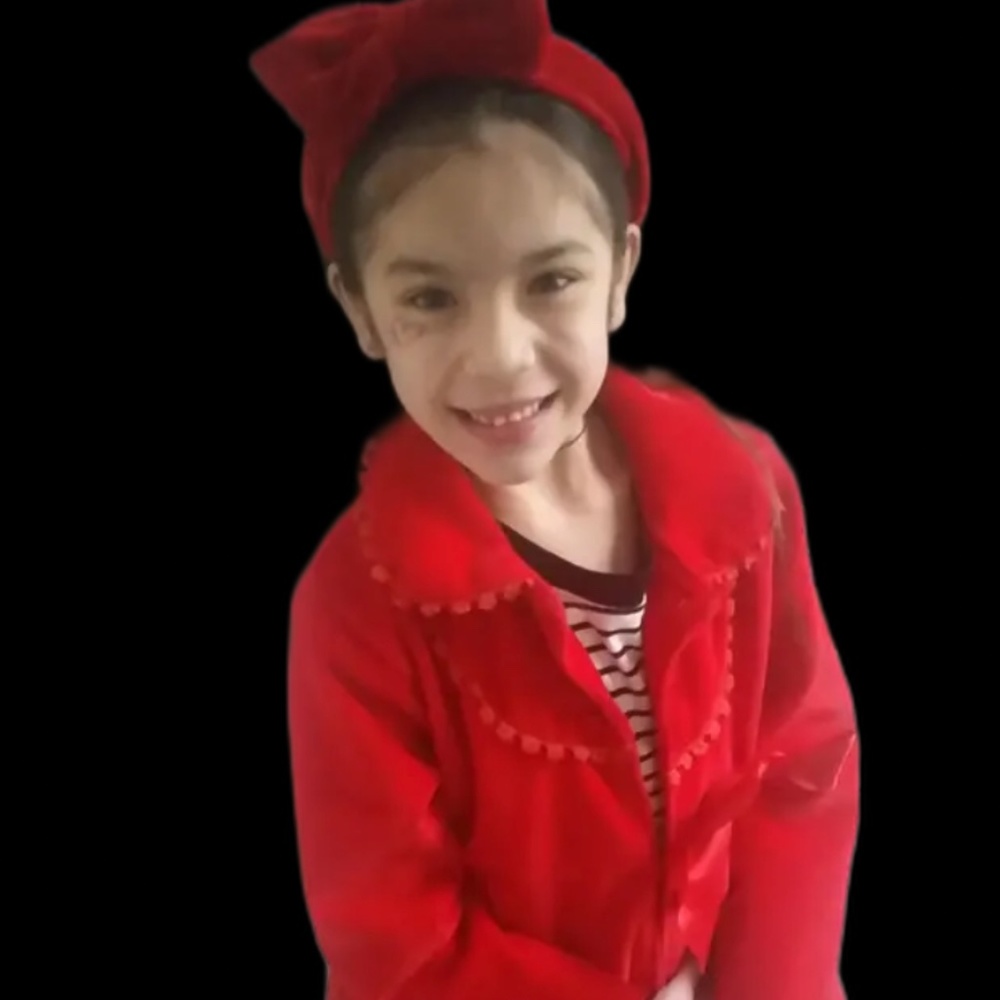 Red Velvet Peter Pan Collar Coat Jacket Embroidery Girls